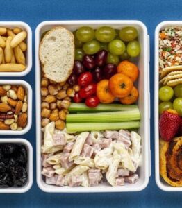 comida menu empacado para llevar
